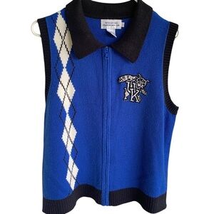 Vintage Kentucky Wildcats Sweater Vest UK Mascot Logo Womens Size Large Full Zip